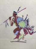 Harrell (1951) Native American Gouache On Paper
