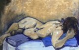 Jarm Signed Still Life Nude Acrylic On Paper