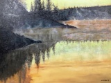 Andraste Signed Mountain Landscape Oil On Canvas