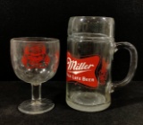 (14pc) Vintage Miller Beer Assorted Glassware