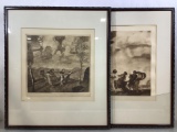(2pc) Franz Stuck The Dance Of The Winds Etchings