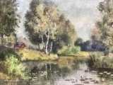 Tobb (1995) Signed Landscape Watercolor On Paper