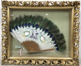 Painted Feathers Japanese Folding Fan Art