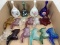 (16 Pc) Glass Shoe Figures & Hand Painted Bells