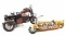 Pair Of Hand Painted Cast Motorcycle Decor