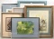 (6 Pc) Assorted Watercolor & Colored Pencil Art