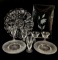 Assorted Etching, Cut Glassware, Cups, Plates