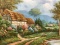B. Trapp Signed Cottage Landscape Oil On Canvas