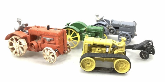 (5 Pc) Vintage Cast Iron & Steel Toy Vehicles