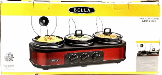 Bella Triple Slow Cooker Buffet & Serve