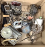Assortment Of Vintage Grinders, Lights, Parts