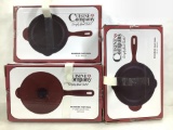 (3 Pc) 10.25 Inch Cast Iron Skillets & Sauté Pan