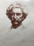 F. Bram Male Portrait Lithograph On Paper