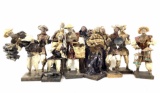(11)pc Mexican Folk Art Paper Mache Figures
