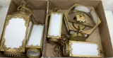 Gilt & Milk Glass Ceiling & Wall Light Fixtures