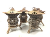 (4pc) Chinese Cast Iron Garden Lanterns