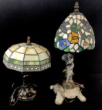 Vintage Pair Of Tiffany Style Table Lamps