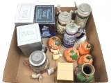 German Steins, Cloisonné Vase, Porcelain Cats