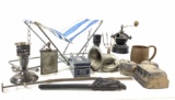 Vintage Assorted Decor, Bell, Flask, Miller Mug