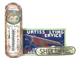 (3 Pc) Shell Motor Spirit Sign & Flying Tin Sign