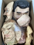 (6 Pc) Soft Vinyl Realistic Face Masks