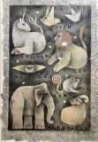 Carol Jablonsky Signed Elephas & Oiners Lithograph