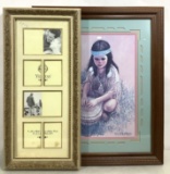 (2pc) Native American Print & Photo Collage Frame