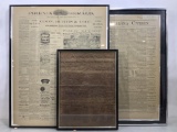(3 Pc) Antique Az Newspaper & Congress Document