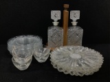 Glass Decanters, Cups & Plates
