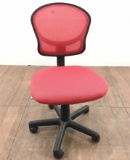 Red Ergonomic Armless Swivel Office Chair