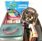 Vintage Handbag, Chinese Checkers, Ribbons, Cds