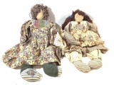 Vintage Pair Of Dolls, Stuffed
