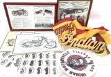 Vintage Indians Motorcycle Artwork, Flag, Poster