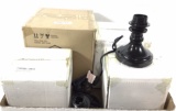 (11pc) Small Black Tone Lamp Base, (1) Copper Tone
