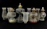 Vintage Oil Lamps & Glass Tops
