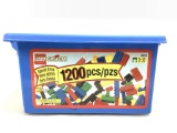 Lego System Blue Bin Of Assorted Lego Pieces