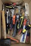 Assorted Tools, Screwdrivers, Wrenches, Hammer