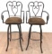 (2) 52in Cushioned Wrought Iron Barstools