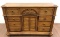 Rustic Oakwood & Wicker Style Triple Dresser