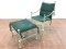 2pc Iron Patina Style Chair With Footstool