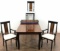 Glazed Faux Wood Leaf Dining Table With (3) Chairs