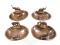 (4) African Teak Carved Animal Figurine Bowls.
