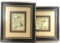 (2) Pc. Decorative Wall Art Framed Maps