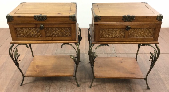 Pair Of Hollywood Regency Style End Tables