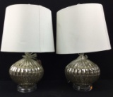 Pair Of 19in Art Glass Table Lamps