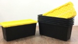 (6) Hdx 55 Gallon Tough Totes