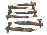 (6) Decor Bone Carved Axes From The Congo