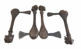 (4) African Decor Wood Carved Congo Axes