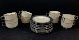 (24pc) Midnight Mist, Franciscan Saucers, Cups