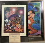 (2 Pc) Disney Vintage Lithograph & Poster Prints